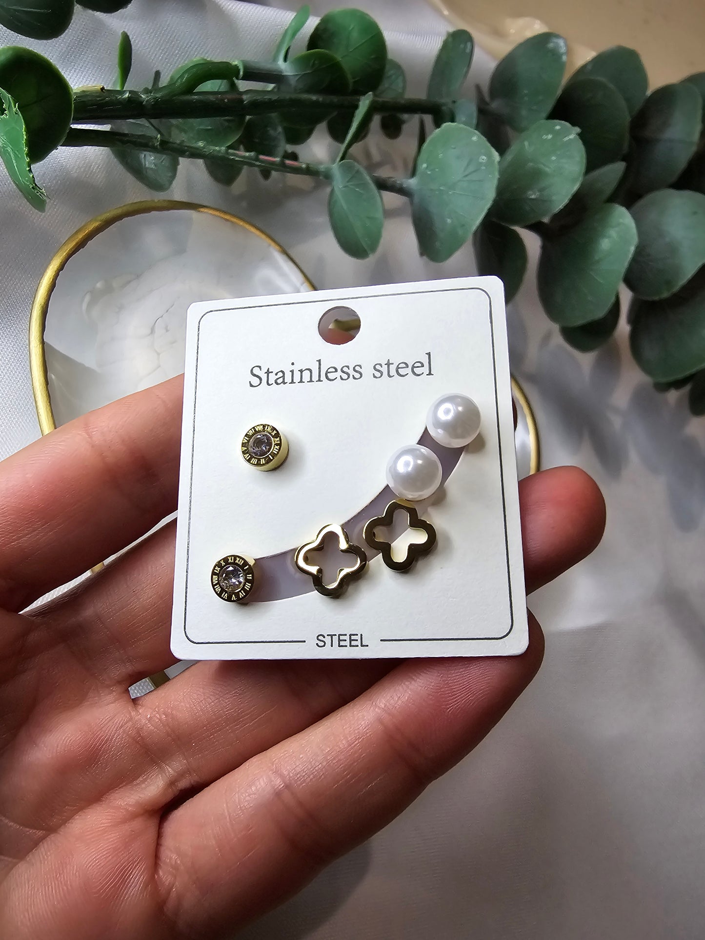 Edelstahl Ohrstecker Clover
