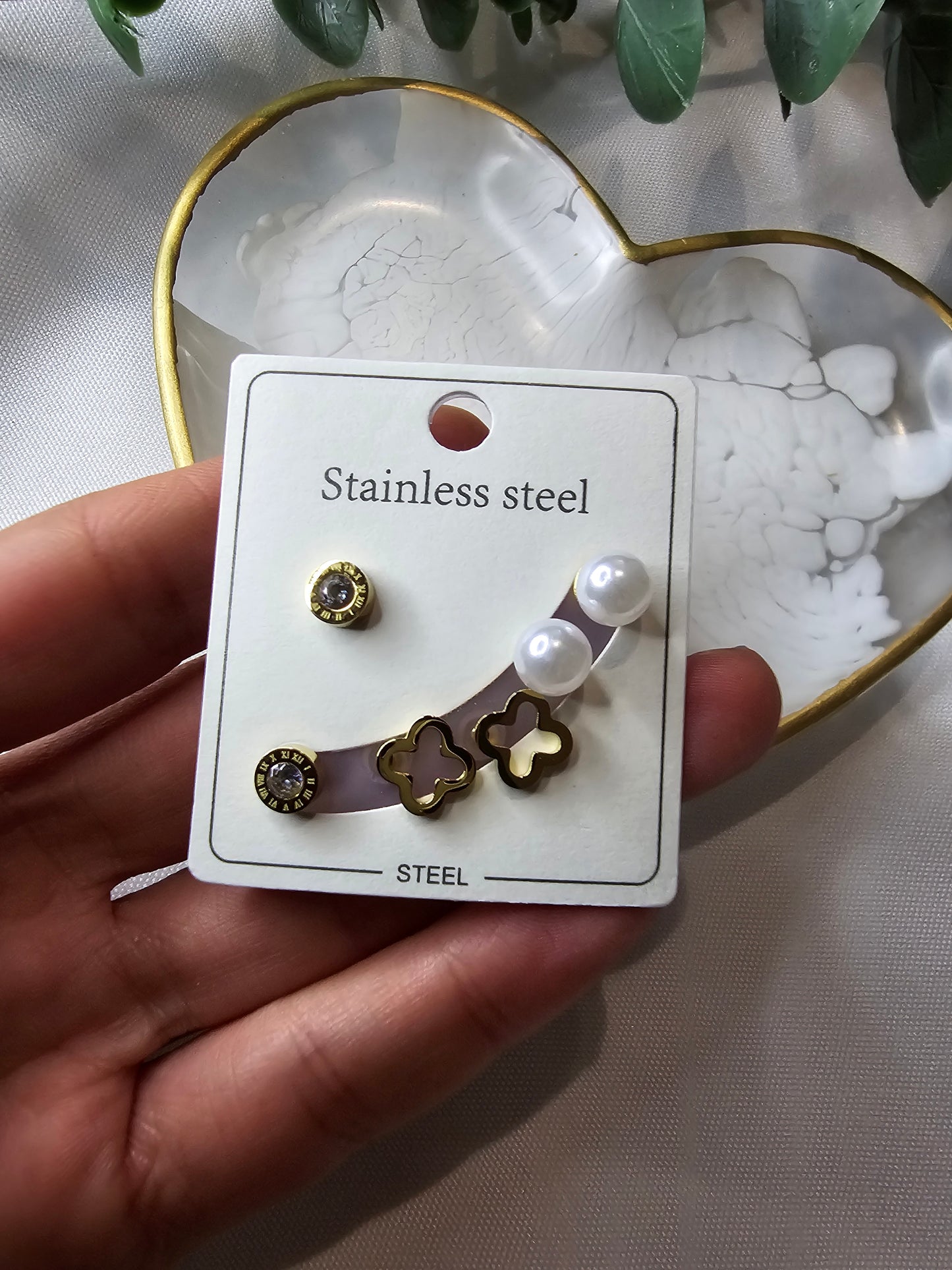 Edelstahl Ohrstecker Clover