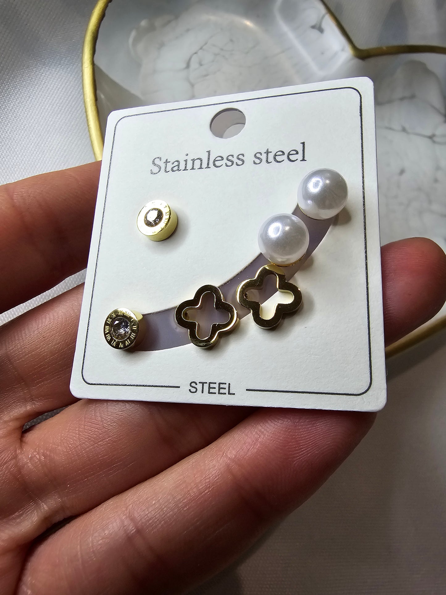 Edelstahl Ohrstecker Clover