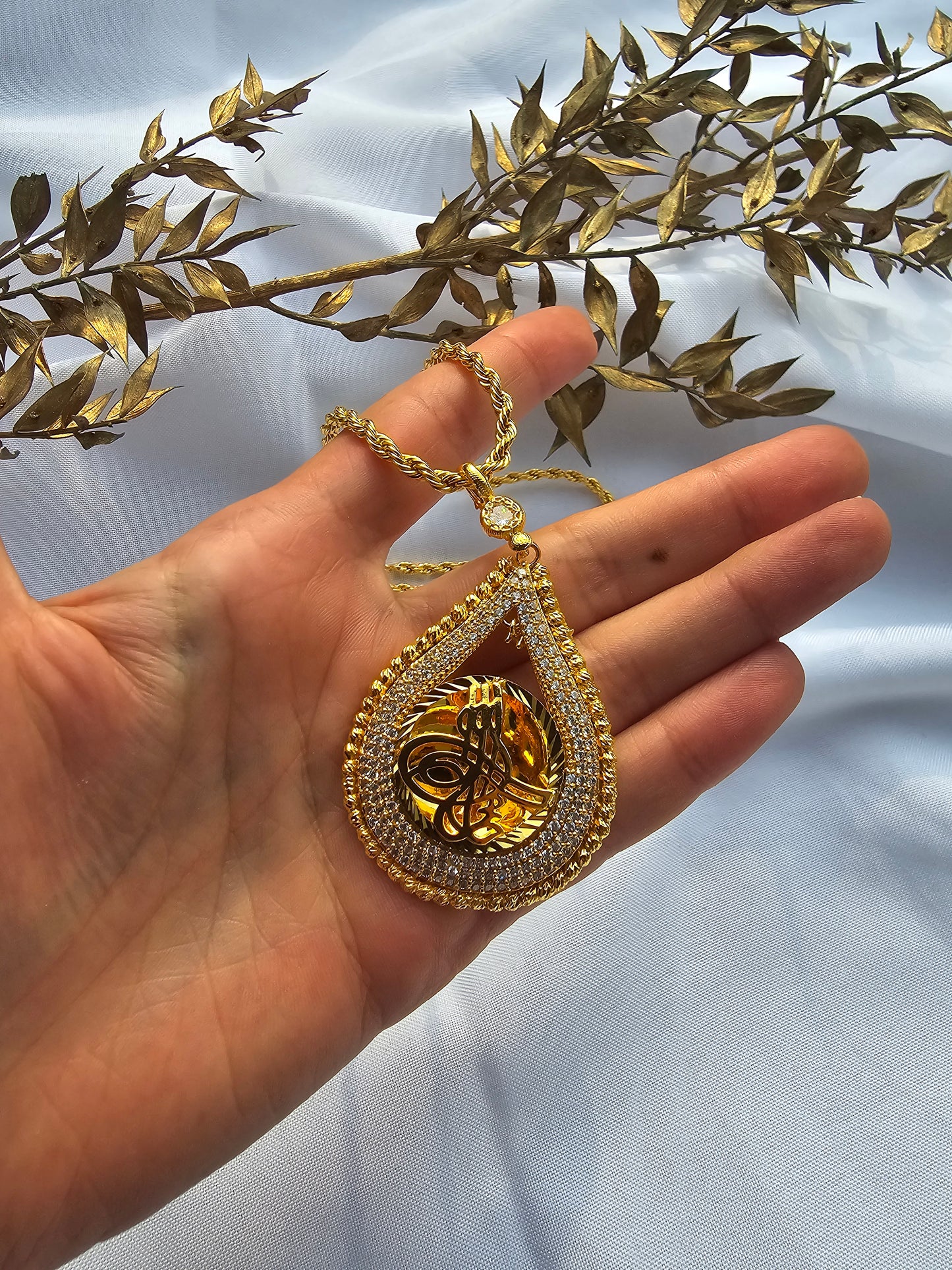 Tuğra Kette "Damla" 22 Karat vergoldet