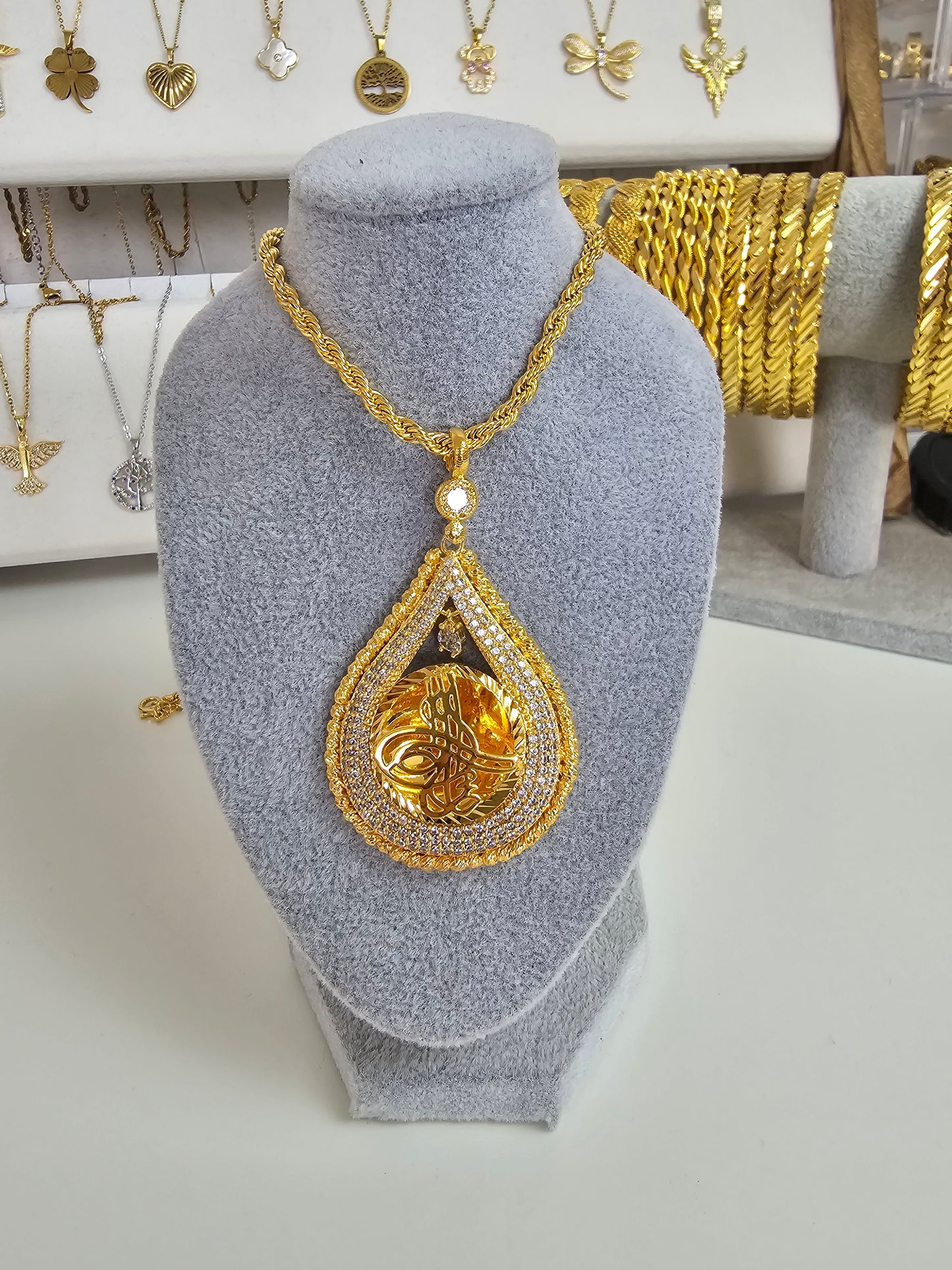 Tuğra Kette "Damla" 22 Karat vergoldet