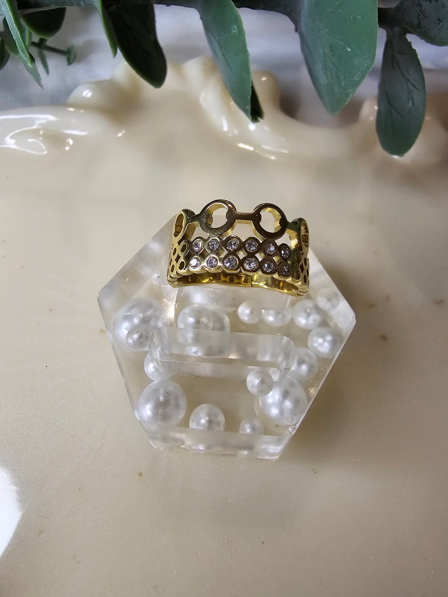 Moon Princess  Edelstahl Ring Zirkonia Ring