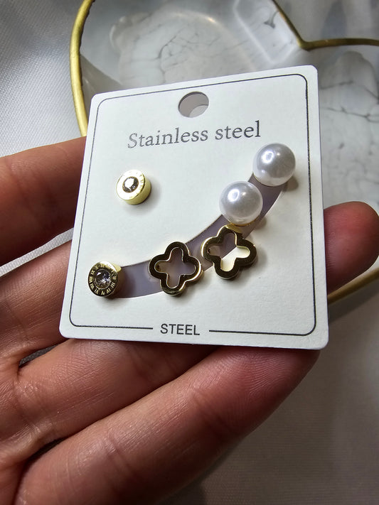 Edelstahl Ohrstecker Clover