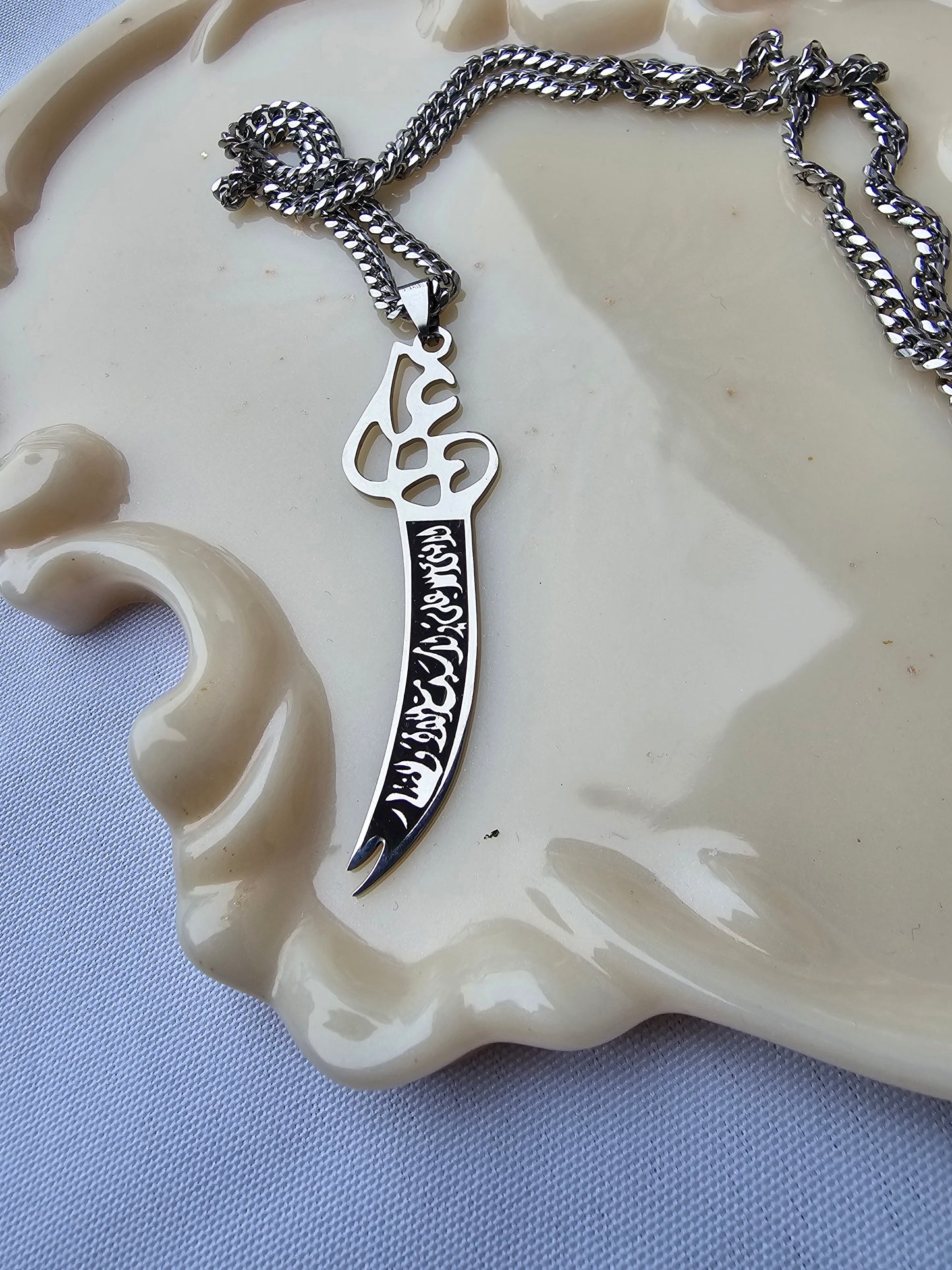 Edelstahl Kette Zülfikar Hz. Ali Schwert