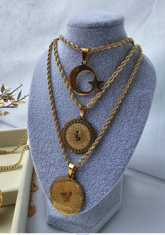 Atatürkkette Münzkette Edelstahlkette