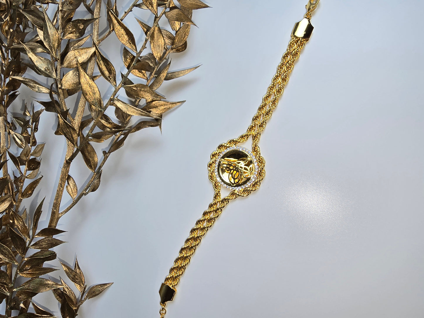 Tuğra Armkette 22 Karat vergoldet