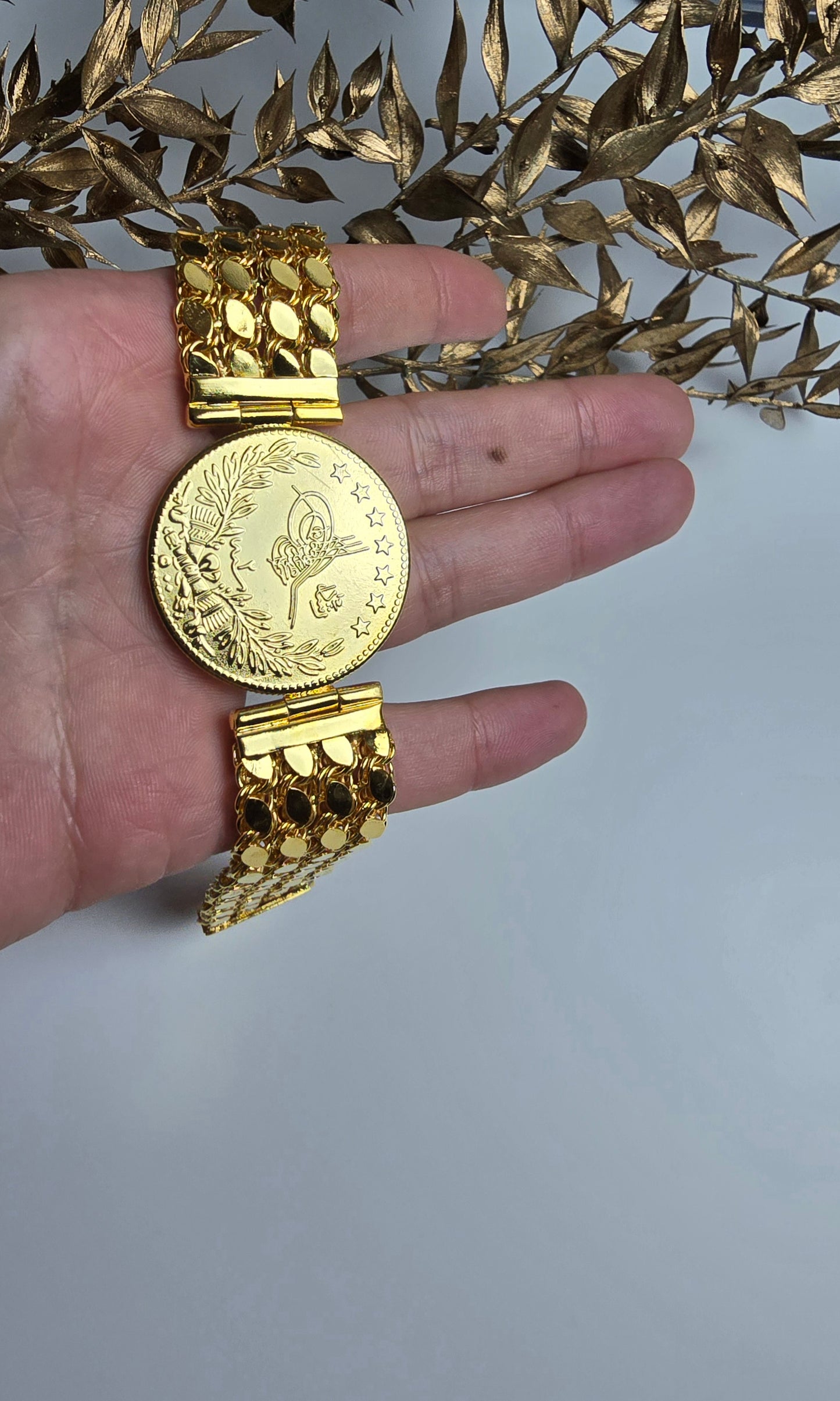 Tuğra Armkette 22 Karat vergoldet