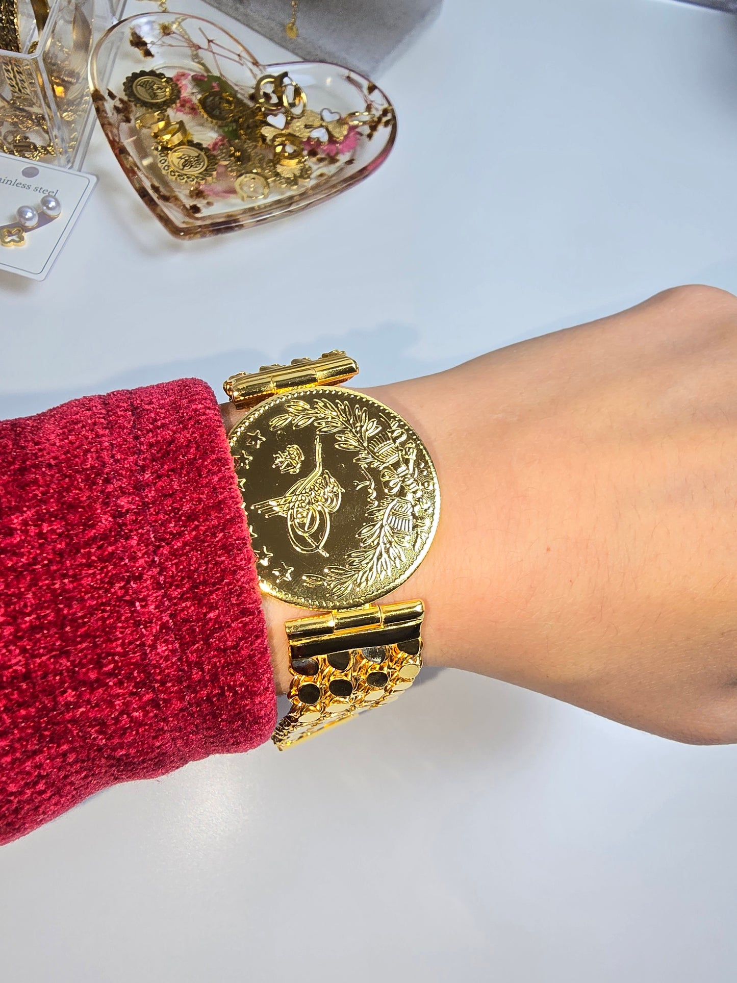 Tuğra Armkette 22 Karat vergoldet