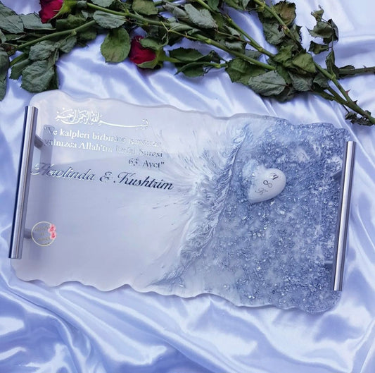 Verlobungstablett Resintablett Hochzeitstablett
