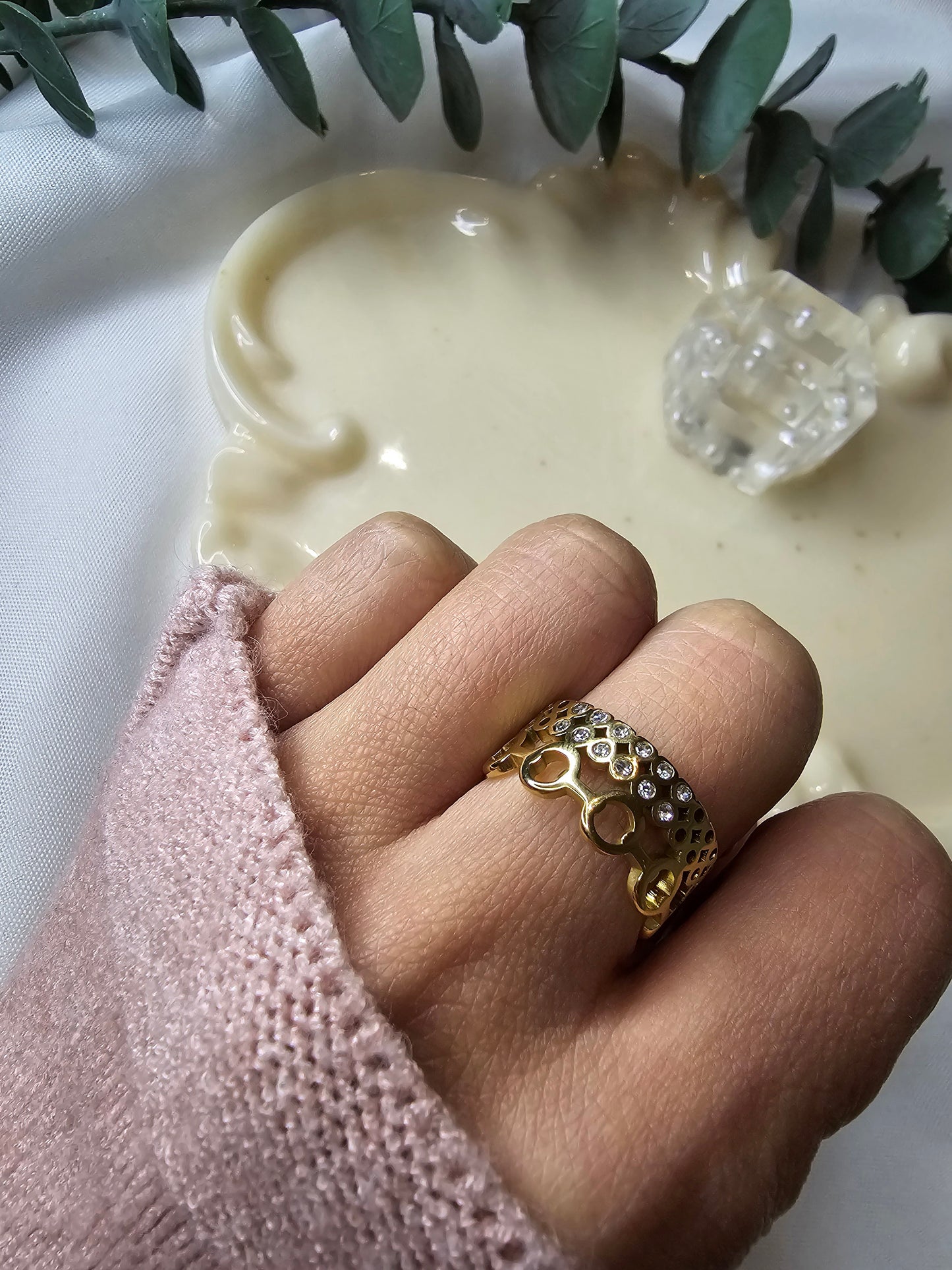 Moon Princess  Edelstahl Ring Zirkonia Ring